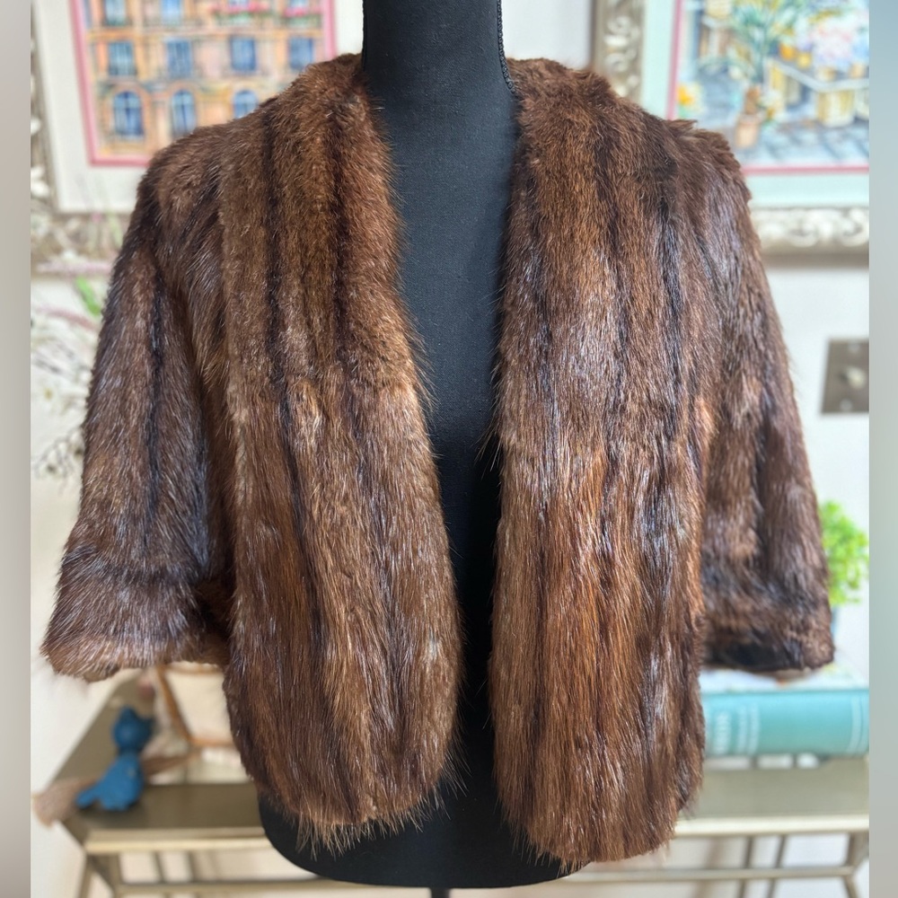 Luxurious Brown Faux Fur Cape